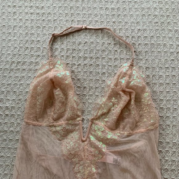 Sparkly Nude Mesh Victoria’s Secret Bodysuit - Picture 9 of 9